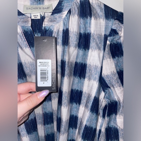 New! Sachin & Babi x Anthropologie Mari Gingham Cotton Midi Dress💙sz 2, 6 & 10 - Picture 14 of 16